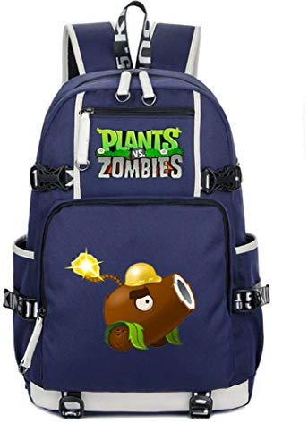 WANHONGYUE Plants vs. Zombies Game Backpack Student Schoolbag Laptop Book Bag Casual Dayback Blue-8