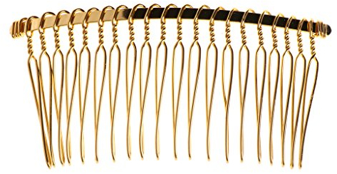 LANDUM DIY Blank Metall Haarspangen Hochzeit Schleier Seite Kamm 20 Zähne Braut Haarschmuck Gold
