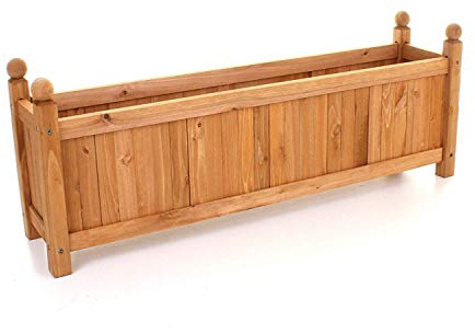 SIAM EXPRESS Medium Wooden Rectangular Planter Outdoor Garden Plant Pot Flower Display Plants Gardening