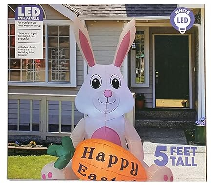 Ostereier, aufblasbar, mit Schubkarre, LED, 122 cm hoch