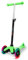 JAMARA 460495 - KickLight Scooter - Lenker höhenverstellbar, bewegliche Lenkstange zur Richtungsänderung, kugelgelagerte leuchtende, 3 Räder für stabiles Fahren und Hinterradbremse, grün
