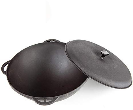 Kasan Asien aus Gusseisen mit Deckel Kazan Kessel Gusseisenkessel Gulaschkessel (17 Liter)