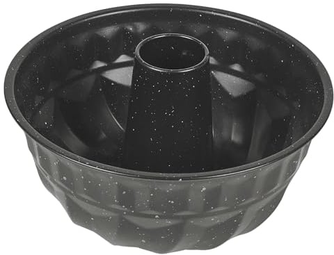 URBN CHEF Carbon Steel Bund Savarin Pan Cake Tin Pan Mould Non Stick Oven Safe (Black Marble)