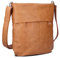 Zwei Damen Handtasche Mademoiselle.M M12 Umhängetasche 7 Liter Crossbody Bag, Schultertasche in DIN-A4-Größe, Schlüsselring, Geheimfach, inkl. extra kurzen abnehmbaren Schultergurt (zimt)
