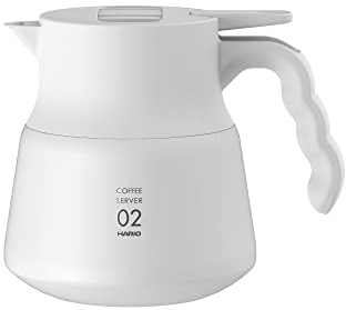 Hario V60 Insulated Stainless Steel Server, 600ml, White