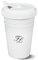 KPM Berlin KURLAND To-Go Becher 0,35l, Porzellan-Becher glänzend weiß, Kaffeebecher 13 cm, Teebecher, Handmade im Geschenkkarton (Monogramm)
