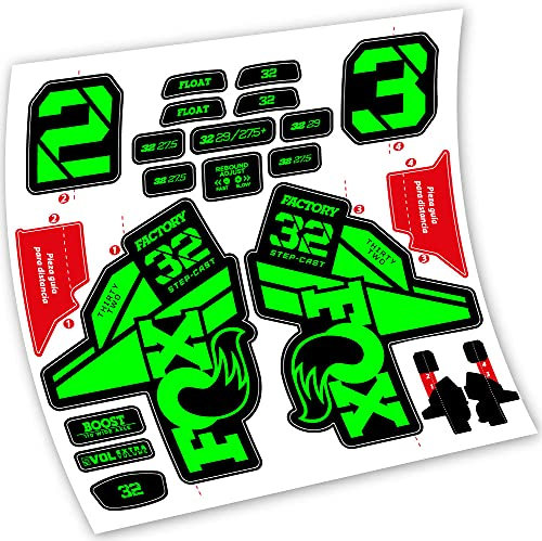 Adesivi in vinile Fox 32 Factory Kashima 2021 Forcella (Neon Green)