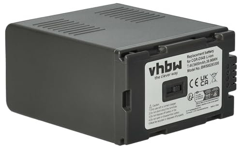 vhbw batteria sostituisce Panasonic VW-VBD55, VW-VBD25, VW-VBD20 per fotocamera (5400mAh, 7,4V, Li-Ion)