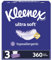 Kleenex Ultraweich, 3 flache Boxen, weiches Gesichtstuch, 120 Tücher pro Box, 3-lagig
