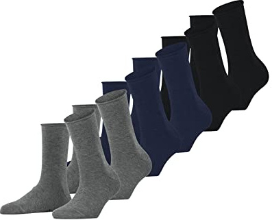 FALKE Damen Happy 6-Pack Socken atmungsaktive Baumwolle verstärkte Damensocken mit druckfreiem Rollbund ein Allrounder für Business und Alltag im Multipack 6 Paar