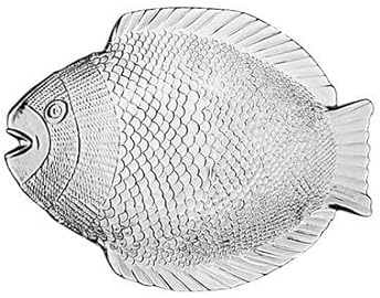 CRISTALICA Fischplatte Marine 26 cm Servierteller Buffet Küche transparent Glas