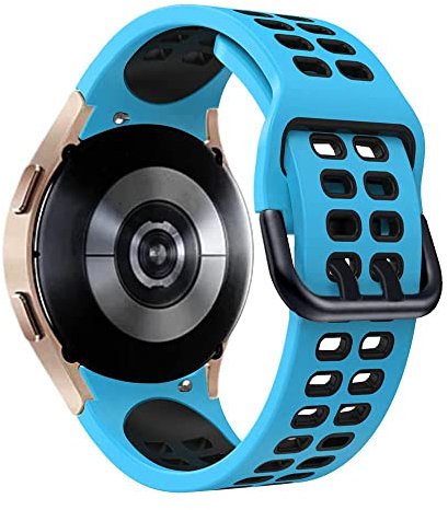 Cinturino Sportivo Compatibile per Samsung Galaxy Watch 6/5/4 40mm 44mm/Watch 5 Pro 45mm/Watch 6 Classic 43mm 47mm/Watch 4 Classic 46mm 42mm,26mm Cinturino di Ricambio in Morbido Silicone,Blu Nero