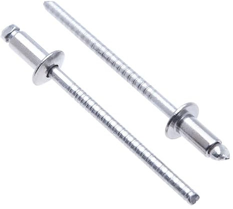 4mm x 8mm Blindnieten aus Edelstahl A2, 25 Stück– AISI 304 Edelstahlnieten für Metall, Blinde Pop-Nieten, Kuppelkopf-Blindnietet für Karosserie, Metallbefestigungen, Leder, – Drucknieten