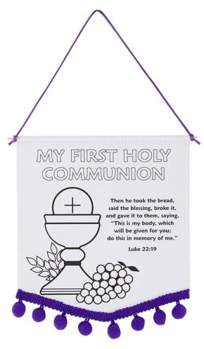 Erstkommunions-Banner-Set, zum Basteln für Mädchen oder Jungen, inklusive Zubehör, 17,8 x 19,1 cm