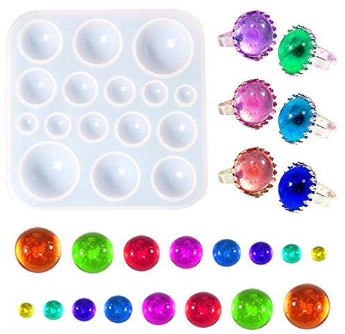 Weenkeey Stampo in silicone per gemme cabochon Ciondolo rotondo resina stampo 3D gemma epossidica resina stampo di colata per artigianato fai da te gioielli orecchini ciondolo