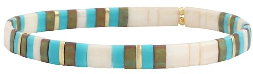 KELITCH Damen Buntes Armbänder Tila Perlen Elastische Wrap für die Anpassung stapelbar Mode Schmuck für Damen