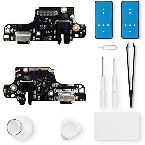 Eonpam Conector de Carga para Xiaomi Redmi Note 9S/Note 9 Pro Puerto de Carga Reemplazo Conector con Auriculares Jack Micrófono + Kit de Reparación