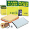 MANN-FILTER Inspektionspaket Filterset 1x Ölfilter, 1x Luftfilter, 1x Innenraumfilter, 1x Ölablassschraube mit Dichtring Kompatibel mit OPEL ASTRA G (T98) (F35), ASTRA H (A04) ASTRA J GTC