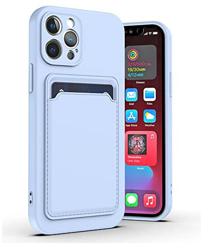Custodia a Portafoglio in Silicone Liquido per iPhone 12 13 Mini 11 14 PRO Max Porta Carte Custodia per Slot per iPhone XR XS 8 Plus Slim Pocket Cover,Lilla,per iP 12 PRO Max