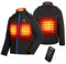 KEMIMOTO Veste Chauffante Homme Imperméable et Coupe-vent, Veste Homme Chauffante Électrique avec 4 Zones de Chauffage, 9600 mAh Batterie Veste Chauffante Femme pour Ski Pêche Randonnée Moto