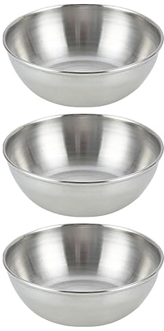BESTonZON 3 Recipientes Coreanos para Salsa De Soja para Alimentos Recipientes para Pasta Cuenco Tradicional Coreano Plato para Salsa De Acero Inoxidable Pequeños Cuencos para