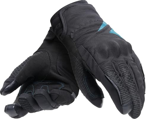 Dainese - Trento D-Dry® Gloves Wmn, Winter Motorradhandschuhe, wasserdicht, mit Knöchelschützern, Frau, Schwarz/Ozean Tiefe, XL