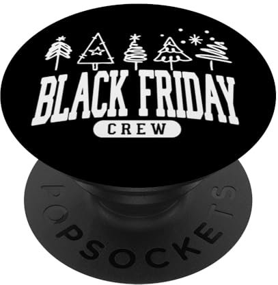 Friday Shopping Crew Luces de Navidad Negro Compras Familia PopSockets PopGrip Intercambiable