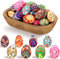 Hollowfly Pysanky Ostereier Pysanky Floral Ostern Frühling Schüssel Füllstoff umwickelte Ostereier aus Schaumstoff für Ostern Zuhause Tabletts Urlaub Party Dekorationen Korb Vase Schüssel Füllstoffe