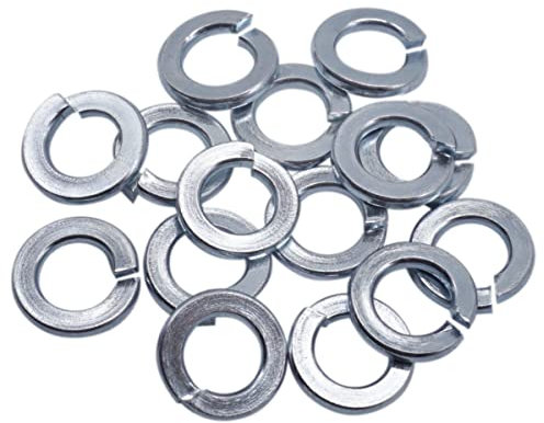 SKIR'CO (50 piezas) Arandelas de seguridad con resorte DIN127 galvanizadas M8, arandelas de metal, arandelas de seguridad con resorte dividido