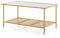 GIANTEX Rechteckiger Couchtisch Mit 2 Ebenen, Eleganter Tisch Aus Gehärtetem Glas, Ideal Für Schlafzimmer Und Wohnzimmer, 90 x 50 x 46 cm, Gold, KY43866JGIT