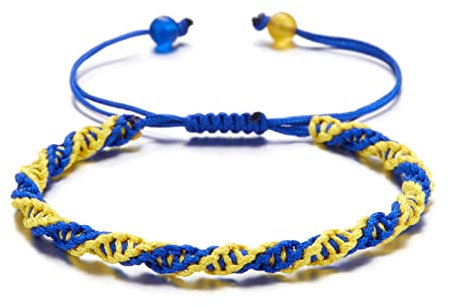 LUDAKE Yellow Blue Bracelet Wrist Rope Handmade Braided Blue and Yellow Rope Bracelets Yellow Blue Flag Bracelet Jewelry Unisex