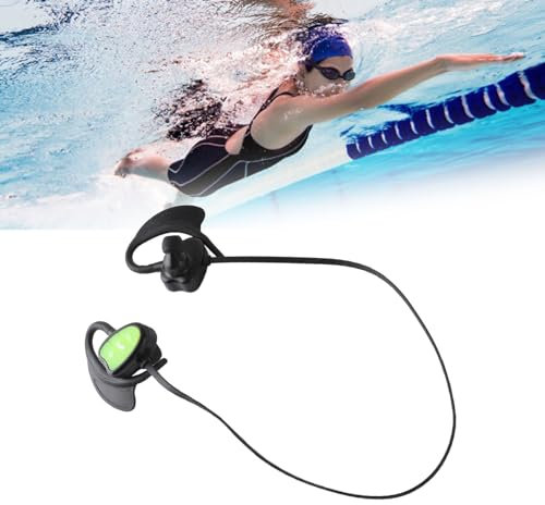 Jiawu Cuffie da Nuoto IPX8 Impermeabili, Auricolari In-ear Bluetooth 5.0, Cuffie Sportive per Nuoto, Corsa e Ciclismo (Green)