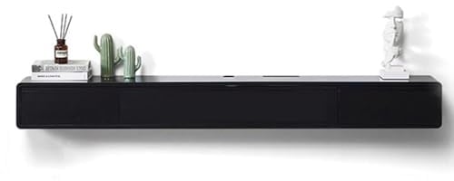 MREGLHUI Schwimmender TV-Ständer Wandmontierter TV-Schrank Schweberegale Mit 3 Türen Große TV-Bank Mit Stauraum for Das Wohnzimmer Modernes Entertainment Media Console Center,Schwarz,63in