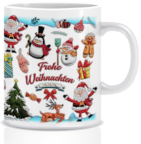 Tasse Weihnachten Kaffeetasse Teetasse Weihnachtstasse weihnachtstassen Set Glühweintasse Wichtel Tasse Wichtelgeschenk Christmas Mug Weihnachts Tasse Deko Weiß