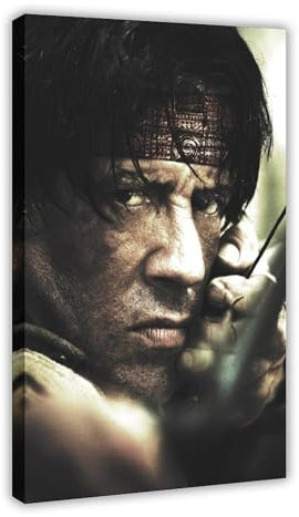 biegzc Rambo 2008 Sylvester Stallone Action-Film-Poster, Leinwand-Poster, Schlafzimmerdekoration, Landschaft, Büro, Raumdekoration, Geschenk, 30 x 45 cm