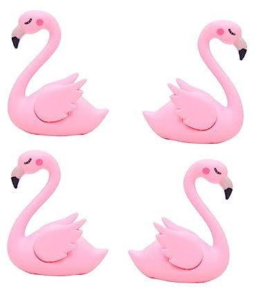 Ciieeo Flamingo-kuchendekor-set 4-teilig Flamingo-autoornamente Entzückendes Kuchen-flamingo-ornament Mit Zu Öffnenden Flügeln Für Partys Heim- Und Autodekor