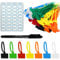 200PCS Cable Zip Tie with Tag,2.5x100mm Self-Locking Plastic Nylon Cable Ties with Write On Label Multicolor Small Zip Tie Label Tags for Wire Marking and Organizing