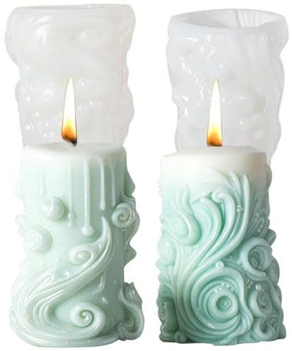 Dewocke Kerzenformen zum Gießen, Silikonformen Gießformen, Kerzen Formen Silikon, 3D Epoxidharz Silikon Gießform zum Gießen für Weihnachten Kerzen Deko