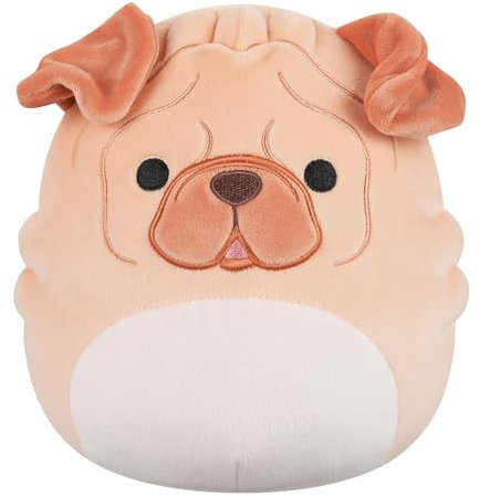 Squishmallows Jazwares SQCR07633 - Morton der braune Shar Pei 19 cm, offizielles Plüsch, superweiches Kuscheltier