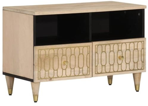 Makastle Meuble TV, Meuble de Salon, Console TV avec Étagères et Tiroirs, Banc TV en Bois, Table TV, Support Télé, Meuble Tele, pour Salon Chambre et Bureau, 70x33x46 cm