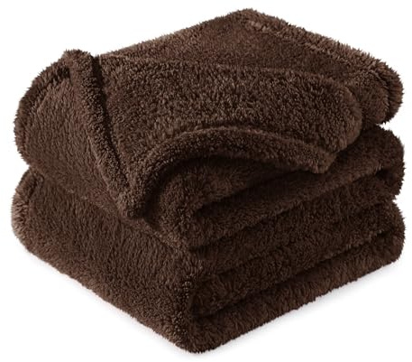 Exclusivo Mezcla Kuscheldecke Flauschig Fleecedecke Sofadecke 150x200 cm | Fleece Decke für Sofa und Bett, Kuschelige Wohndecke als Bettüberwurf, Plüschdecke für alle Jahreszeiten, Braun