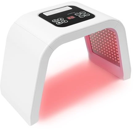 MEELRYD Led Maske Gesicht Beauty 7 Farben, Led Gesichtsmaske Lichttherapie, Faltbares Rotlicht Maske Gesicht mit Schutzbrille, Infrarot Maske Gesicht für Gesicht, Rücken & Körper