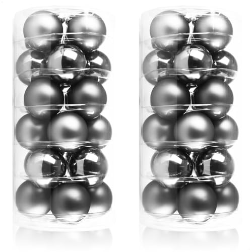 com-four® 48x Weihnachtskugeln, Christbaumkugeln aus echtem Glas | Baumschmuck für den Christbaum - Ø 6 cm