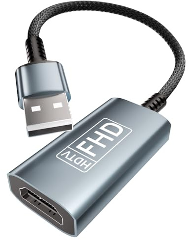 grestar Adaptateur USB vers HDMI 1080p,Adaptateur USB 2.0/3.0 vers HD pour Moniteur, Projecteur, Ordinateur Portable, HDMI Compatible avec Windows 11/10/8.1/8/7, Mac OS