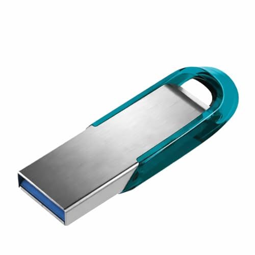 Clé USB 3.0 2TB, Métal Argenté et Bleu Sarcelle, Waterproof, Antichoc, Antimagnetique, Plug and Play