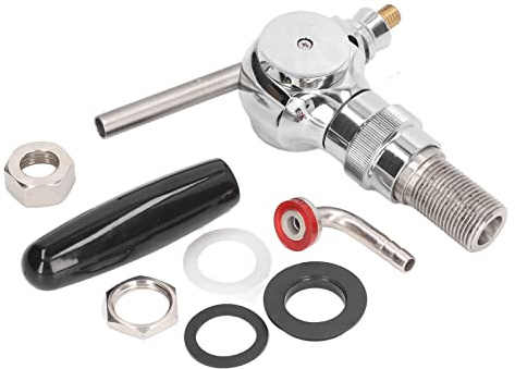 Adfaga Grifo de cerveza profesional de acero inoxidable con control de flujo para uso doméstico, comercial y en bares. Dispensador duradero cromado. Incluye juntas, asa y boquilla.