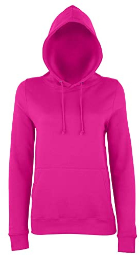 AWDis Women's Girlie College Hoodie, Pink (Hot Pink), 18 (Manufacturer Size:XX-Large)