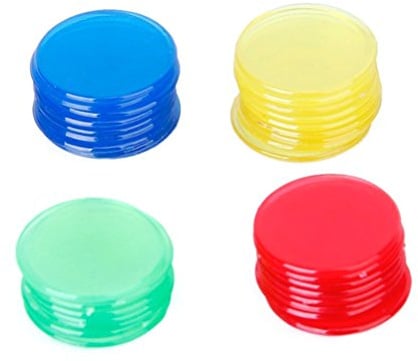 rosenice 400 Stück Bingo Chips Zähler Plastik 4 Farben