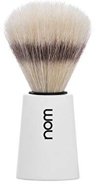nom Carl Natural Bristle Shaving Brush (Handle: White)