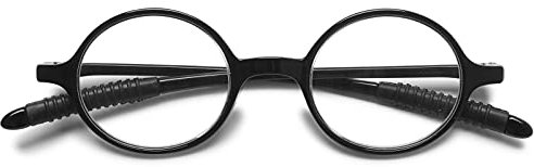 VEVESMUNDO Lesebrillen Damen Herren Retro Runde Kleine TR90 Flexibel Leicht Nerd Lesehilfe Sehhilfe Brillen